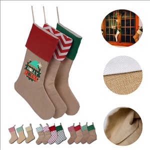 Burlap Christmas Stockings Xmas Fireplace Hanging Stockings